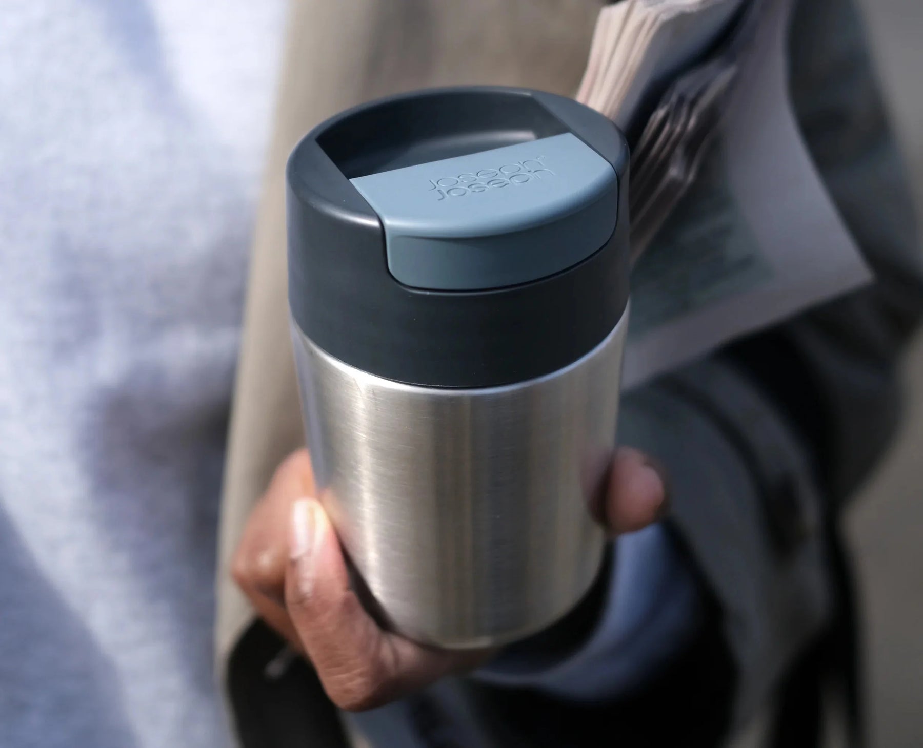 Sipp™ Steel Travel Mug with Hygienic Lid 340ml - 81125 - Image 3