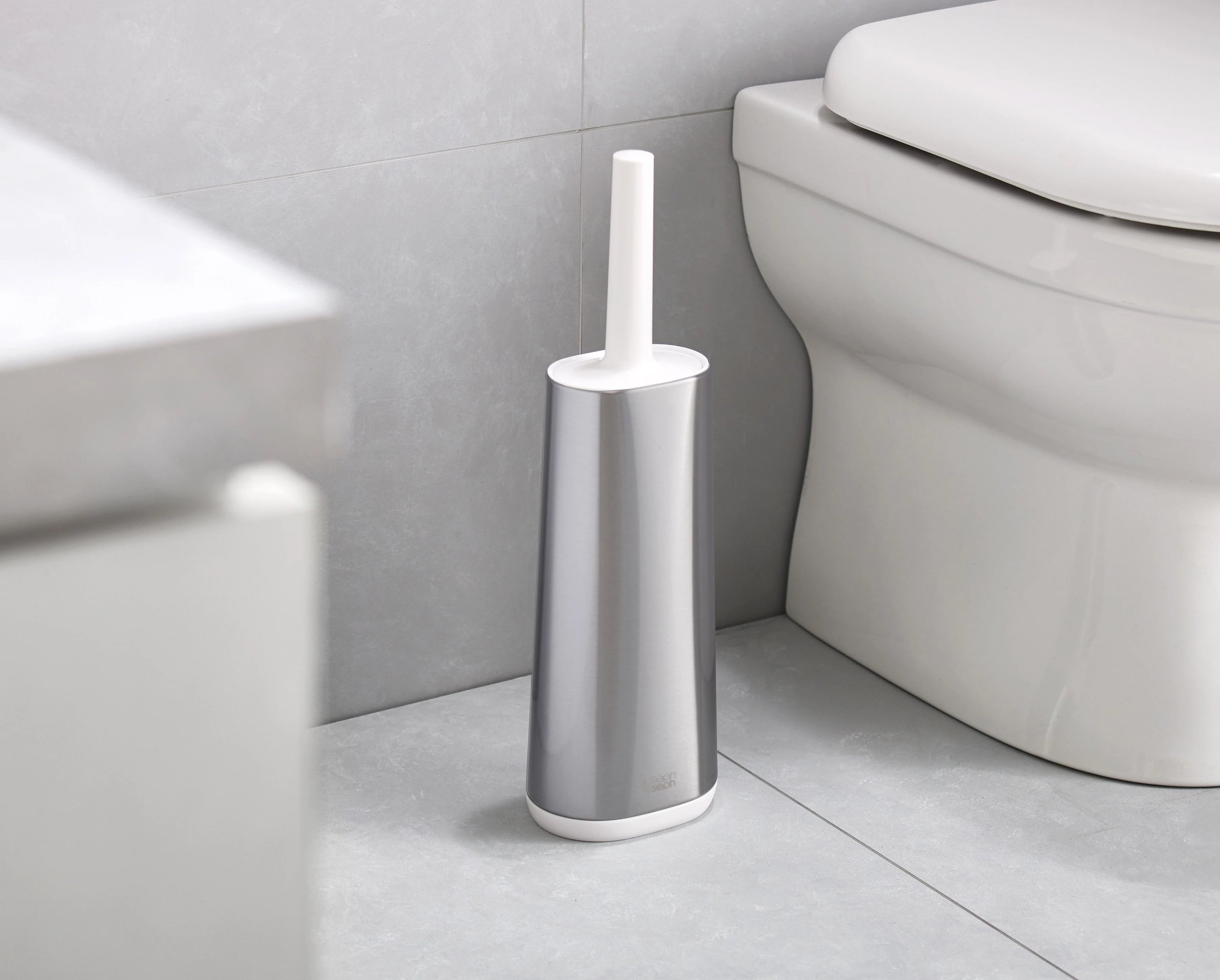 Flex Steel Toilet Brush Stainless Steel in Bathroom